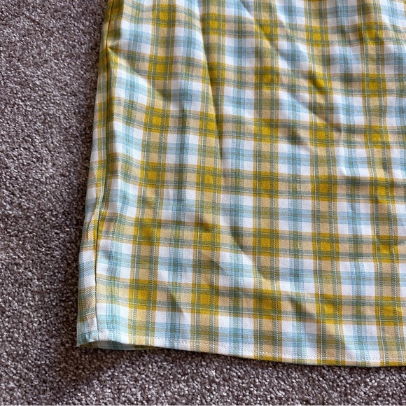 Cider Yellow White Plaid Bow Side Midi Skirt Women’s Plus Size 2X Twee Academia - Picture 14 of 16